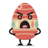 Angry easter egg character emoji cartoon png