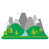 skog och berg landskap png