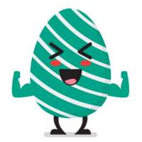 stark Ostern Ei Charakter Emoji Karikatur png