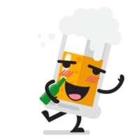 Drunk Glass of beer character png