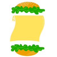 Hamburger with text box png