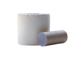 single rollen van wit zakdoek papier of servet bereid voor gebruik in toilet of toilet geïsoleerd met knipsel pad in PNG het dossier formaat