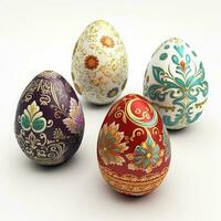 Easter background with easter eggs photo