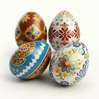 Easter background with easter eggs photo