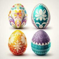 Easter background with easter eggs photo