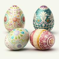 Set of colourful easter eggs photo