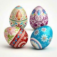Set of colourful easter eggs photo