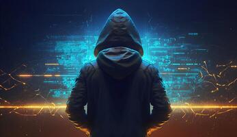 Internet crime, Hacking, and Malware concept. . photo