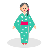 niña en kimono png