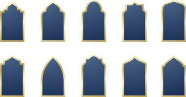 Set of Islamic Shape Illustration. flat Islamic door and arabic window Shape Illustration. Muslim oriental shapes design for Ramadan. Good for Islamic Design, Label, Sign, Sticker vector