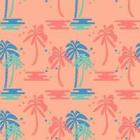 Palm tree seamless pattern. Psychedelic paradise background. Flat design. Vector. vector