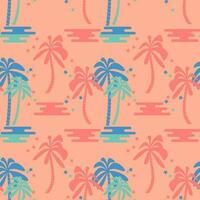 Palm tree seamless pattern. Psychedelic paradise background. Flat design. Vector. vector