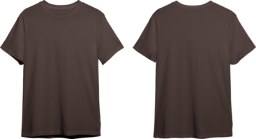 Brown men's classic t-shirt front and back png