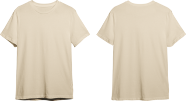 Tan men's classic t-shirt front and back png