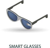 Smart Glasses icon. 3d illustration from artificial intelligence collection. Creative Smart Glasses 3d icon for web design, templates, infographics and more vector