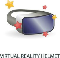 Virtual Reality Helmet icon. 3d illustration from artificial intelligence collection. Creative Virtual Reality Helmet 3d icon for web design, templates, infographics and more vector