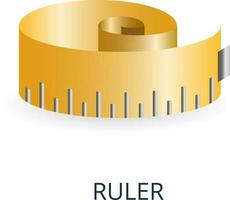 Ruler icon. 3d illustration from measuring collection. Creative Ruler 3d icon for web design, templates, infographics and more vector