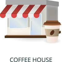 Coffee House icon. 3d illustration from small business collection. Creative Coffee House 3d icon for web design, templates, infographics and more vector