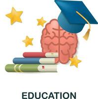 Education icon. 3d illustration from brain procces collection. Creative Education 3d icon for web design, templates, infographics and more vector