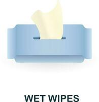 Wet Wipes icon. 3d illustration from cleaning collection. Creative Wet Wipes 3d icon for web design, templates, infographics and more vector