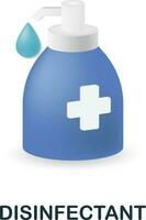 Disinfectant icon. 3d illustration from cleaning collection. Creative Disinfectant 3d icon for web design, templates, infographics and more vector