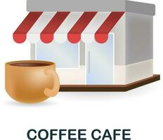 Coffee Cafe icon. 3d illustration from coffee collection. Creative Coffee Cafe 3d icon for web design, templates, infographics and more vector