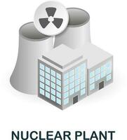 nuclear planta icono. 3d ilustración desde clima cambio recopilación. creativo nuclear planta 3d icono para web diseño, plantillas, infografia y más vector