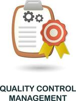 Quality Control Management icon. 3d illustration from company management collection. Creative Quality Control Management 3d icon for web design, templates, infographics and more vector