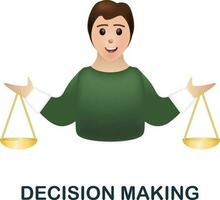 Decision Making icon. 3d illustration from corporate development collection. Creative Decision Making 3d icon for web design, templates, infographics and more vector