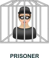 Prisoner icon. 3d illustration from crime collection. Creative Prisoner 3d icon for web design, templates, infographics and more vector