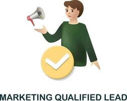 Marketing Qualified Lead icon. 3d illustration from customer relationship collection. Creative Marketing Qualified Lead 3d icon for web design, templates, infographics and more vector