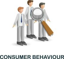 Consumer Behaviour icon. 3d illustration from customer relationship collection. Creative Consumer Behaviour 3d icon for web design, templates, infographics and more vector