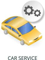 coche Servicio icono. 3d ilustración desde pequeño negocio recopilación. creativo coche Servicio 3d icono para web diseño, plantillas, infografia y más vector