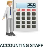 Accounting Staff icon. 3d illustration from business training collection. Creative Accounting Staff 3d icon for web design, templates, infographics and more vector