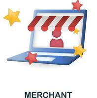 Merchant icon. 3d illustration from affiliate marketing collection. Creative Merchant 3d icon for web design, templates, infographics and more vector