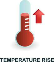 Temperature Rise icon. 3d illustration from climate change collection. Creative Temperature Rise 3d icon for web design, templates, infographics and more vector