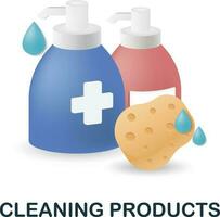 Cleaning Products icon. 3d illustration from cleaning collection. Creative Cleaning Products 3d icon for web design, templates, infographics and more vector