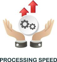 Processing Speed icon. 3d illustration from cognitive skills collection. Creative Processing Speed 3d icon for web design, templates, infographics and more vector