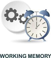 Working Memory icon. 3d illustration from cognitive skills collection. Creative Working Memory 3d icon for web design, templates, infographics and more vector