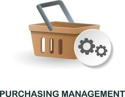 Purchasing Management icon. 3d illustration from company management collection. Creative Purchasing Management 3d icon for web design, templates, infographics and more vector