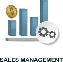 Sales Management icon. 3d illustration from company management collection. Creative Sales Management 3d icon for web design, templates, infographics and more vector