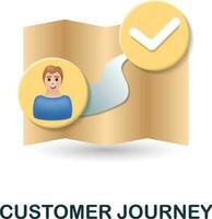 Customer Journey icon. 3d illustration from customer relationship collection. Creative Customer Journey 3d icon for web design, templates, infographics and more vector