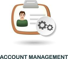 Account Management icon. 3d illustration from company management collection. Creative Account Management 3d icon for web design, templates, infographics and more vector