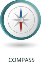 Compass icon. 3d illustration from measuring collection. Creative Compass 3d icon for web design, templates, infographics and more vector