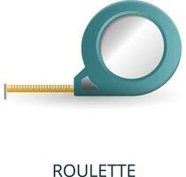 Roulette icon. 3d illustration from measuring collection. Creative Roulette 3d icon for web design, templates, infographics and more vector