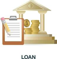 Loan icon. 3d illustration from business training collection. Creative Loan 3d icon for web design, templates, infographics and more vector