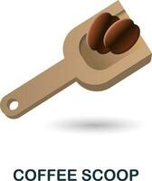 Coffee Scoop icon. 3d illustration from coffee collection. Creative Coffee Scoop 3d icon for web design, templates, infographics and more vector