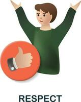 Respect icon. 3d illustration from company value collection. Creative Respect 3d icon for web design, templates, infographics and more vector