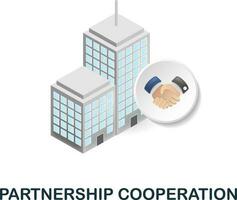 Partnership Cooperation icon. 3d illustration from corporate development collection. Creative Partnership Cooperation 3d icon for web design, templates, infographics and more vector