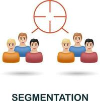 Segmentation icon. 3d illustration from corporate development collection. Creative Segmentation 3d icon for web design, templates, infographics and more vector